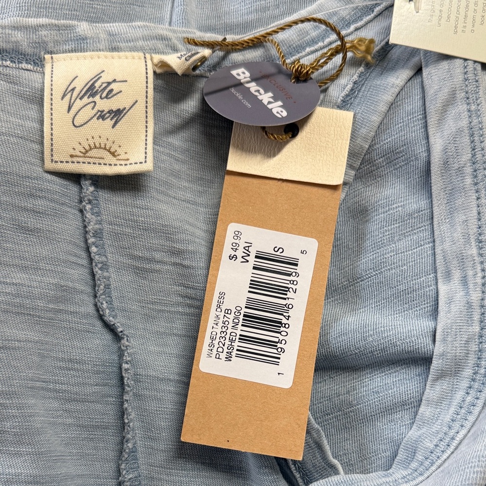 Buckle White Crow Sky Blue Washed Tank Dress Size S - Picture 5 of 9